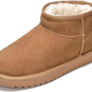Water Resistant Winter Boots for Women -Suede Ankle Boots for Women  - Memory Foam Insole Trending Shoes for Women - Comfortable Women's Ankle Boots (Hippy)