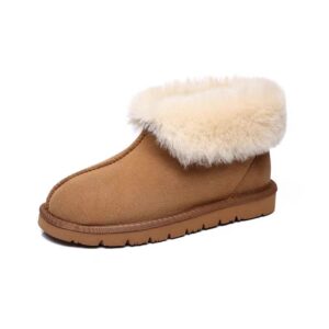 Women's Micro Suede Faux Fur Fleece Lined Cozy 80-D High-Density Memory Foam Winter Slipper Bootie Breathable House Shoes with Non Skid Indoor Outdoor Sole
